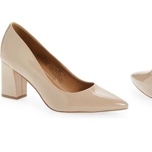 Beige heeled pump shoe Abound